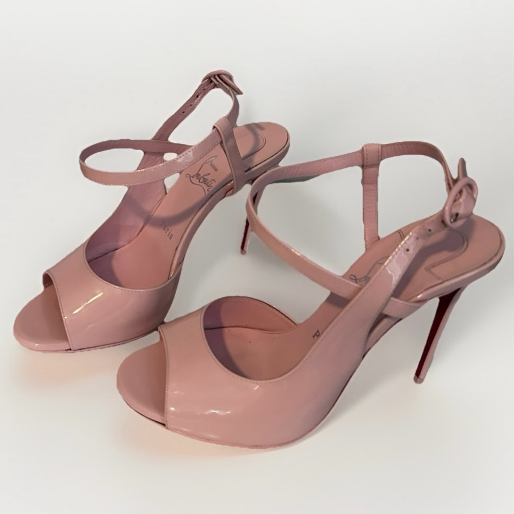 Christian Louboutin So Jenlove 100 Leather Stiletto Heels Women 37.5 Pink Luxury - Picture 4 of 12
